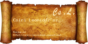 Csiri Leonidász névjegykártya